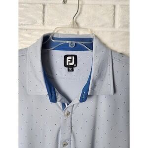 FootJoy Polo Shirt Mens 2XL Golf Performance Stretch  FJ Blue Polka Dots